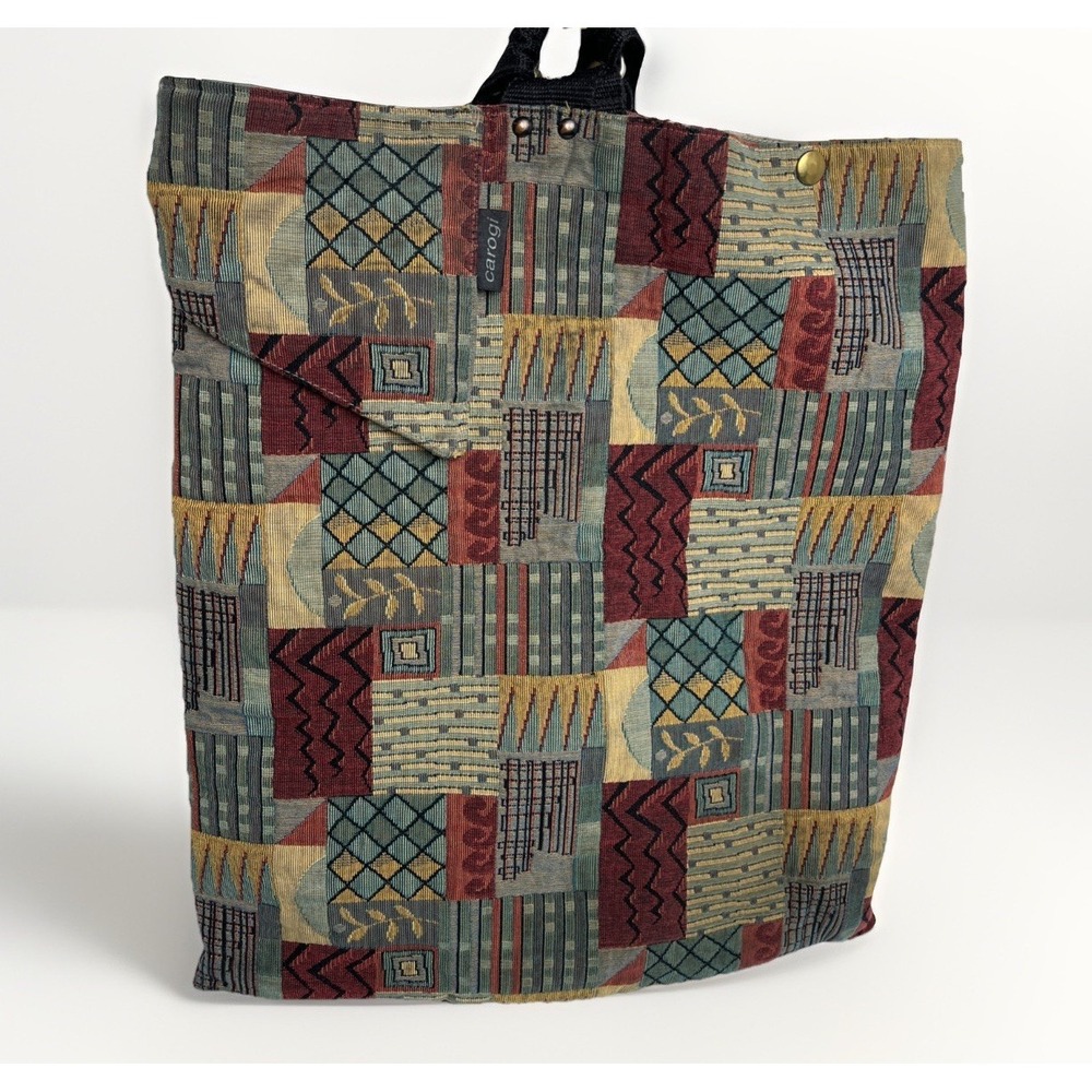 Vintage Carson Rogers Carogi Abstract‎ Tapestry Convertible Backpack Bag 80s 90s